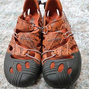 Merrell Mens Vapor Slip On Water Shoes Vibram Sole Brown Orange Rubber (9 US)